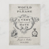  Alice In Wonderland Bruiloft Save the Date Briefkaart (Voorkant)