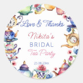 Alice in wonderland bruiloft theepartij cadeau ronde sticker (Voorkant)