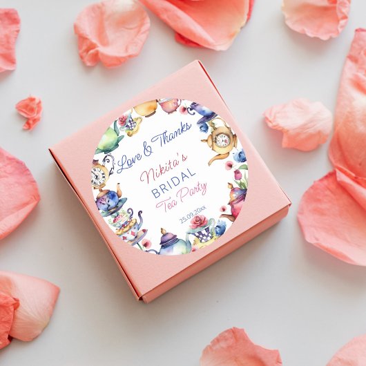 Alice in wonderland bruiloft theepartij cadeau ronde sticker