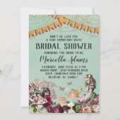 Alice in Wonderland Bruiloftsfeest Kaart (Voorkant)