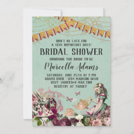 Alice in Wonderland Bruiloftsfeest Kaart