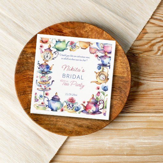 Alice in wonderland bruiloftsfeest theepartij servet