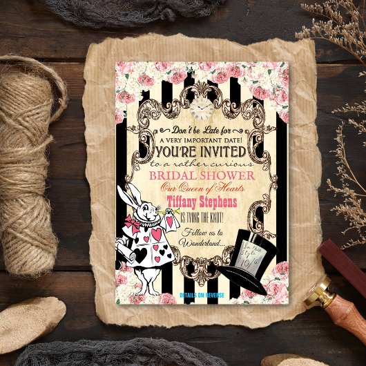 Alice in Wonderland Bruiloftsfeest Uitnodiging