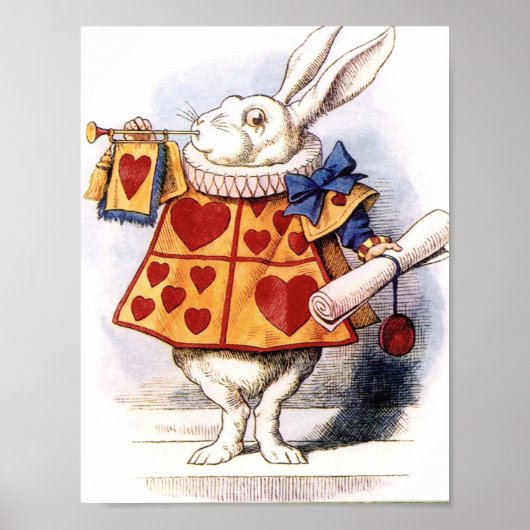 Alice in Wonderland Bunny Horn Hearts Poster (Voorkant)