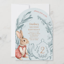 Alice in Wonderland Bunny Tea Tweede Verjaardag Kaart