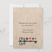 Alice in Wonderland Burlap Tea Party Birthday Kaart (Achterkant)