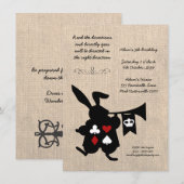 Alice in Wonderland Burlap Tea Party Birthday Kaart (Voorkant / Achterkant)