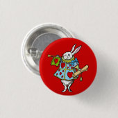 Alice in Wonderland ~ Button Rabbit Red Hearts (Voorkant /achterkant)