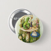 Alice in Wonderland Button van de Caterpijler (Voorkant /achterkant)