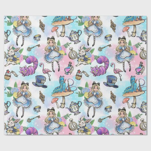 Alice in wonderland cadeau Verpakkingspapier Cadeaupapier (Vlak)
