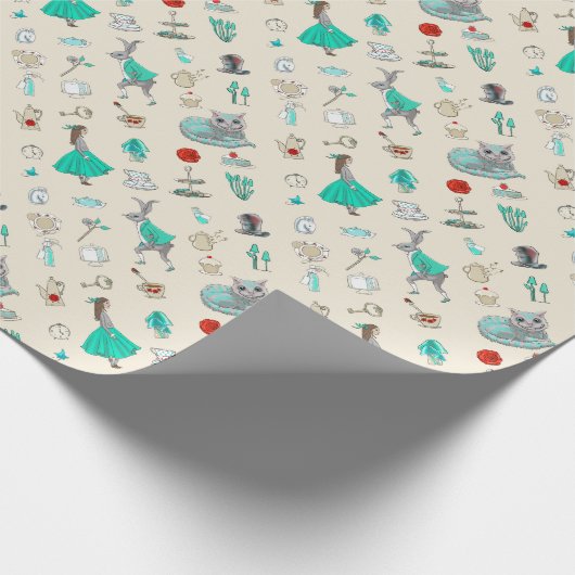Alice in wonderland cadeaupapier (Hoek)