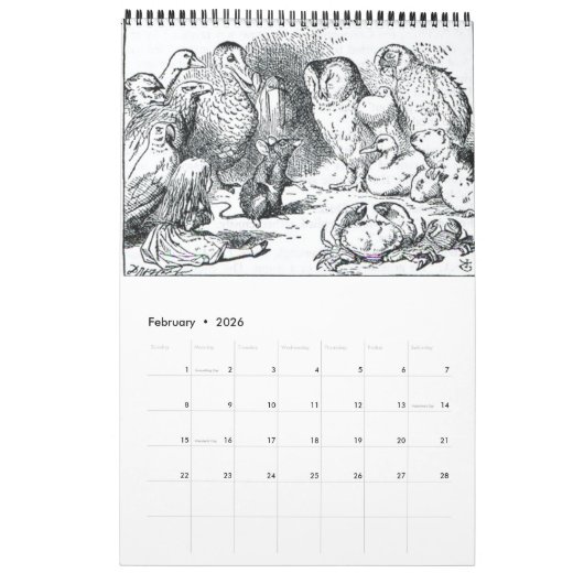 Alice in Wonderland Calendar Kalender (Feb 2026)