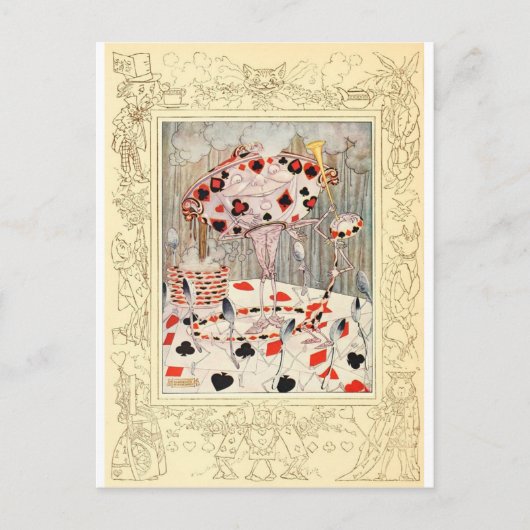 Alice in Wonderland Card Battle Briefkaart (Voorkant)