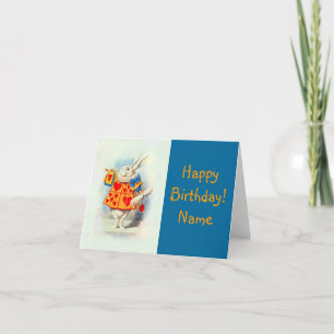 Alice in Wonderland ~ Card Rabbit Red Hearts Kaart