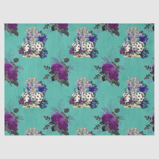 Alice in Wonderland Cards en Rozen ontkoppeling Tissuepapier (Voorkant)