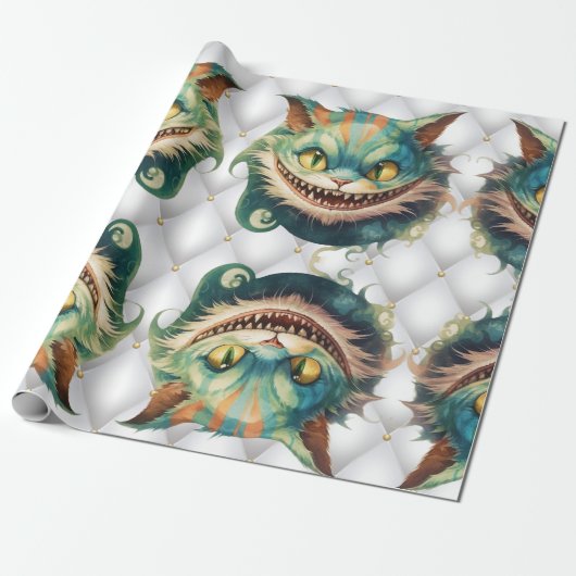 Alice in Wonderland Cat bruiloft thema Cadeaupapier (Uitgerold)