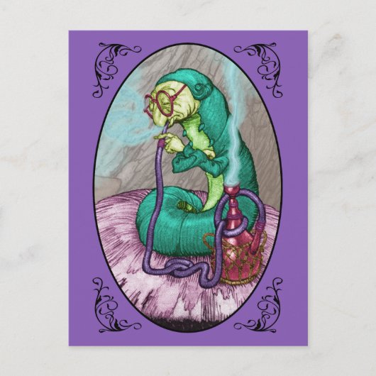 Alice in Wonderland - Caterpijler Briefkaart (Voorkant)