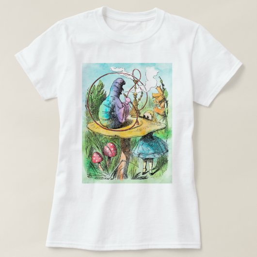 Alice in Wonderland Caterpijler Dames T Shirt (Design voorkant)