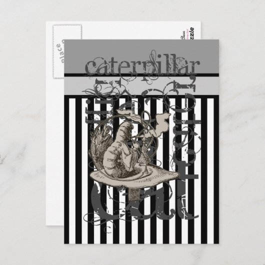 Alice in Wonderland Caterpijler Grunge Briefkaart (Voorkant / Achterkant)