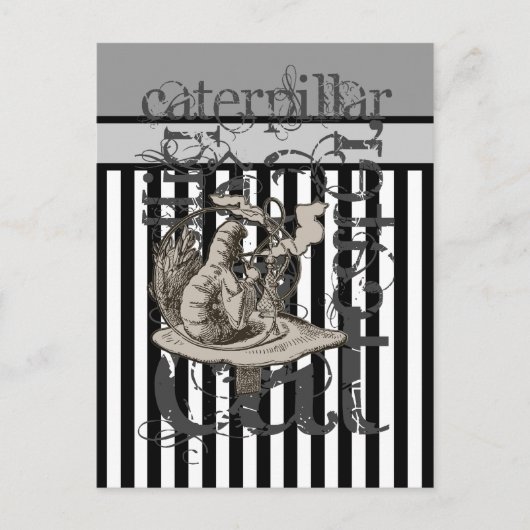 Alice in Wonderland Caterpijler Grunge Briefkaart (Voorkant)