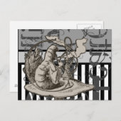 Alice in Wonderland Caterpijler Grunge Briefkaart (Voorkant / Achterkant)