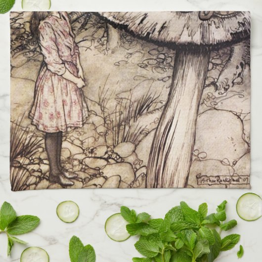 Alice in Wonderland Caterpijler Kitchen Towel Theedoek (Gevouwen)