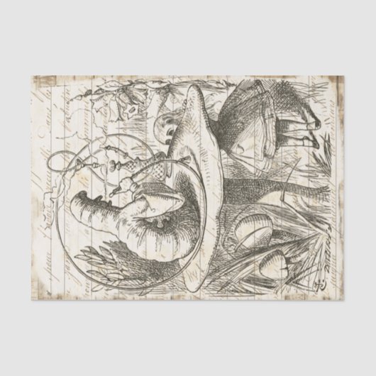 Alice in Wonderland Caterpijler ontkoppeling Tissuepapier (Voorkant)