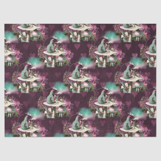 Alice in Wonderland Caterpijler Paarse ontkoppelin Tissuepapier (Voorkant)