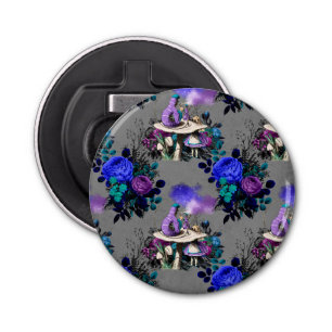 Alice in Wonderland Caterpijler Roking Flowers Button Flesopener
