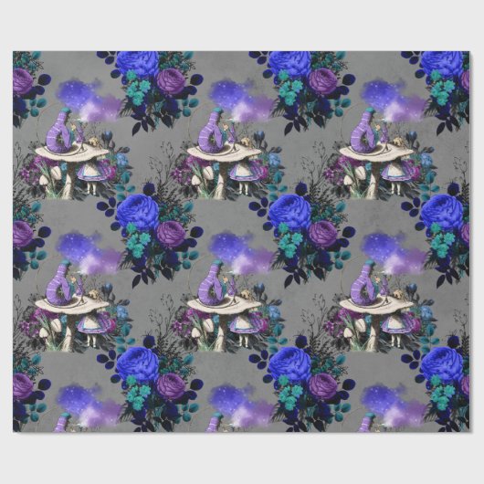 Alice in Wonderland Caterpijler Roking Flowers Cadeaupapier (Vlak)