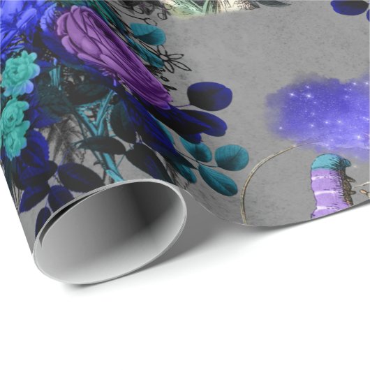 Alice in Wonderland Caterpijler Roking Flowers Cadeaupapier (Rol Hoek)