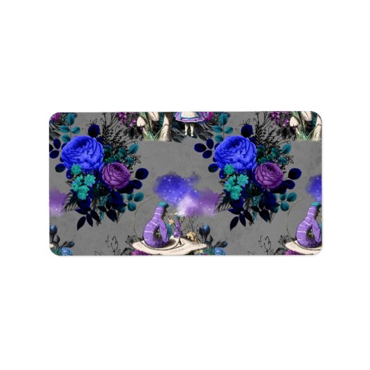 Alice in Wonderland Caterpijler Roking Flowers Etiket (Voorkant)