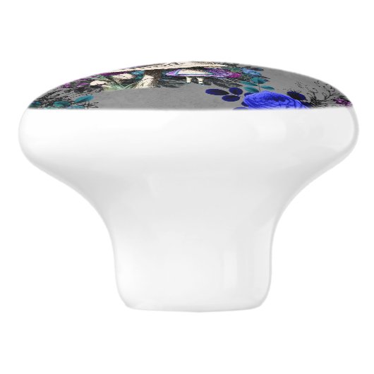 Alice in Wonderland Caterpijler Roking Flowers Keramische Knop (Zijkant)