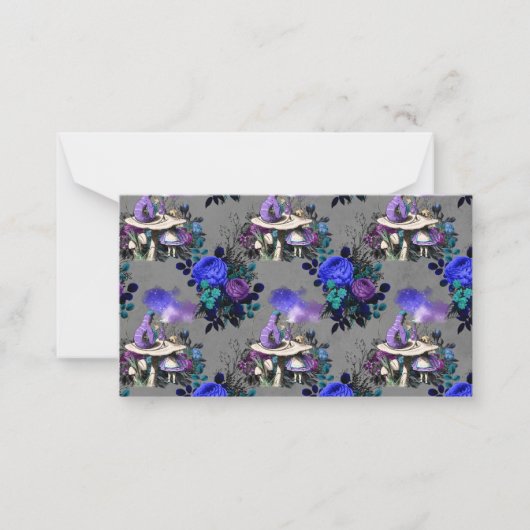 Alice in Wonderland Caterpijler Roking Flowers Notitiekaartje (Voorkant)