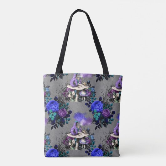 Alice in Wonderland Caterpijler Roking Flowers Tote Bag (Achterkant)