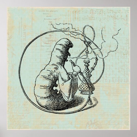 Alice in Wonderland Caterpijler Roking Hookah Poster (Voorkant)