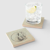 Alice in Wonderland Caterpijler Roking Hookah Stenen Onderzetter (Zijkant)