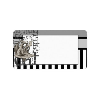 Alice in Wonderland Caterpillar Grunge Etiket