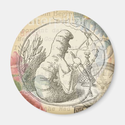 Alice in Wonderland Caterpillar: originele Tenniel Magneet (Voorkant)