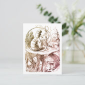 Alice in Wonderland Caterpillar Roken Beige Briefkaart (Staand voorkant)