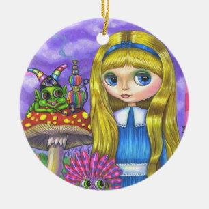 Alice in Wonderland Caterstyle Flowers paddenstoel Keramisch Ornament