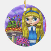 Alice in Wonderland Caterstyle Flowers paddenstoel Keramisch Ornament (Achterkant)