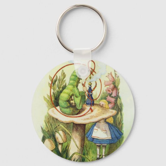 Alice in Wonderland Caterstyle Hookah Button Sleutelhanger (Voorkant)