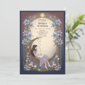 Alice in Wonderland Celestial Moon Birthday Kaart (Staand voorkant)