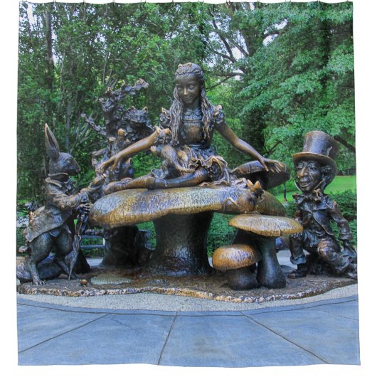 Alice in Wonderland - Central Park NYC Douchegordijn (Voorkant)