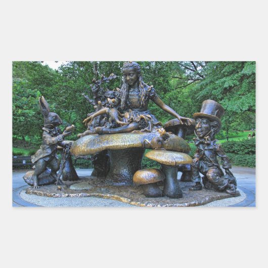 Alice in Wonderland - Central Park NYC Rechthoekige Sticker (Voorkant)