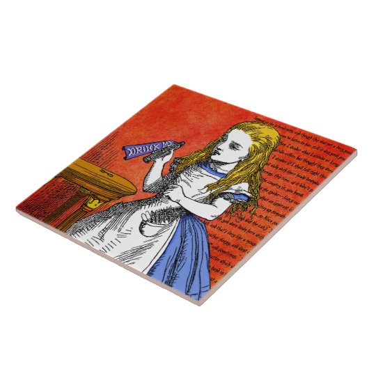 Alice in Wonderland Ceramic Tile Tegeltje (Zijkant)