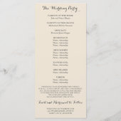 Alice in Wonderland Ceremony Program Programmakaart (Achterkant)