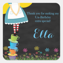 Alice in Wonderland Chalkboard Favor Stickers