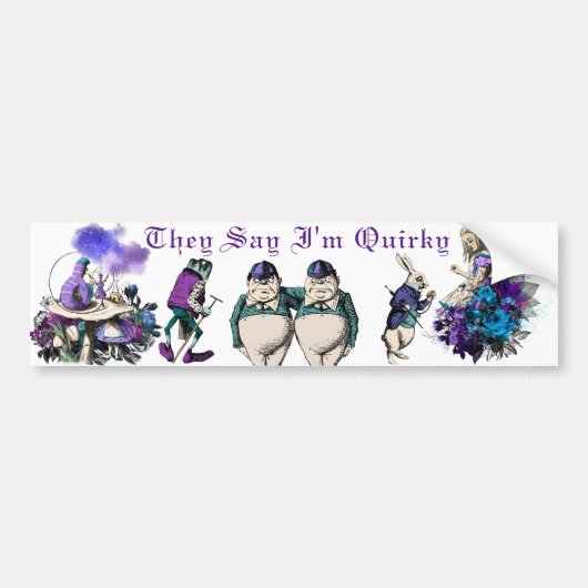 Alice in Wonderland Characters Bumpersticker (Voorkant)